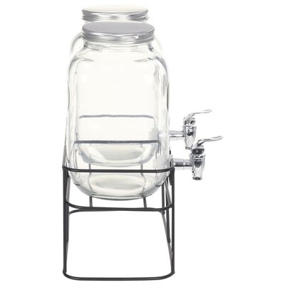 Distributeur de boissons avec robinet et support, bocal en verre