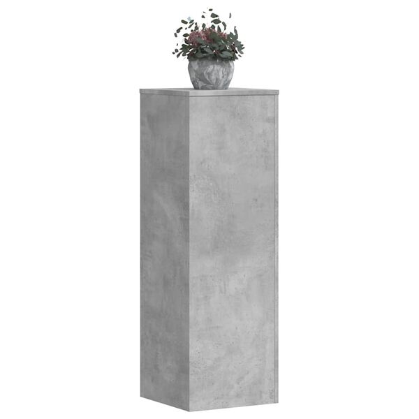 vidaXL Support pour plantes gris b&eacute;ton 33x33x100 cm bois d'ing&eacute;nierie