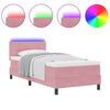 vidaXL Lit &agrave; ressort LED avec matelas Rose 80 x 200 cm Velours
