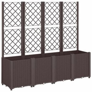 vidaXL Jardini&egrave;re avec treillis marron 160x40x140 cm PP