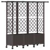 vidaXL Lit &Eacute;lev&eacute; avec Treillis et Toit Marron 163,5 x 40 x 142 cm PP