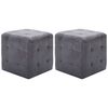 vidaXL 2 pcs Tables de chevet Gris 30x30x30 cm Similicuir daim