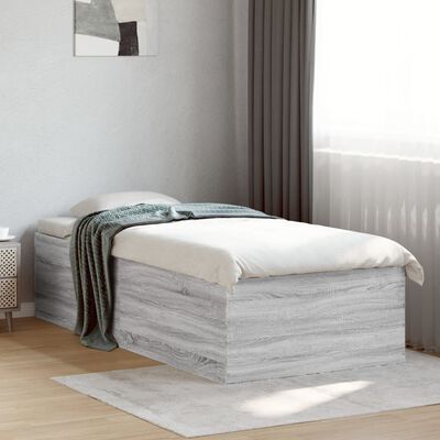 vidaXL Cadre de lit sans matelas sonoma gris 75x190 cm