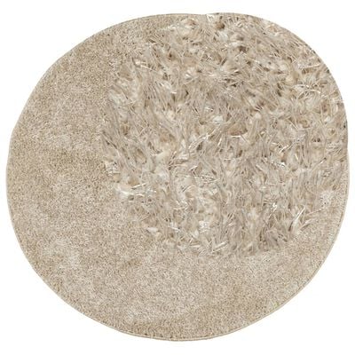 vidaXL Tapis ISTAN à poils longs aspect brillant beige Ø 120 cm