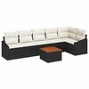 vidaXL Ensemble de canap&eacute; de jardin 7 pc Noir polyrotin