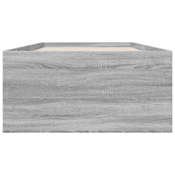 vidaXL Cadre de lit sans matelas sonoma gris 100x200 cm