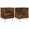 vidaXL Tables de chevet 2pcs ch&ecirc;ne fum&eacute; 40x35x47,5cm bois d&rsquo;ing&eacute;nierie