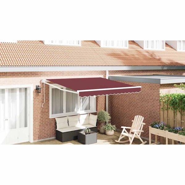 vidaXL Auvent r&eacute;tractable automatique bordeaux 300x250 cm
