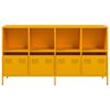 vidaXL Buffet jaune moutarde 135x39x73,5 cm acier laminé à froid