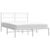 vidaXL Cadre de lit m&eacute;tal sans matelas et t&ecirc;te de lit blanc 120x190 cm