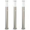 vidaXL Bornes lumineuses avec d&eacute;tecteur lot de 3 80 cm acier inoxydable IP44