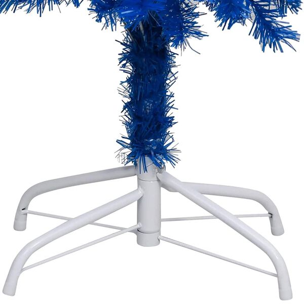 vidaXL Arbre de No&euml;l artificiel pr&eacute;-&eacute;clair&eacute; et boules bleu 240 cm PVC