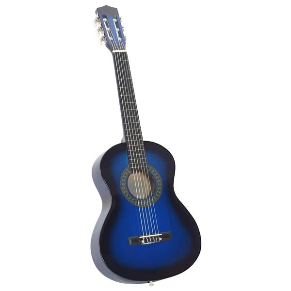 vidaXL Guitare classique de débutants et enfants Bleu 1/2 34"