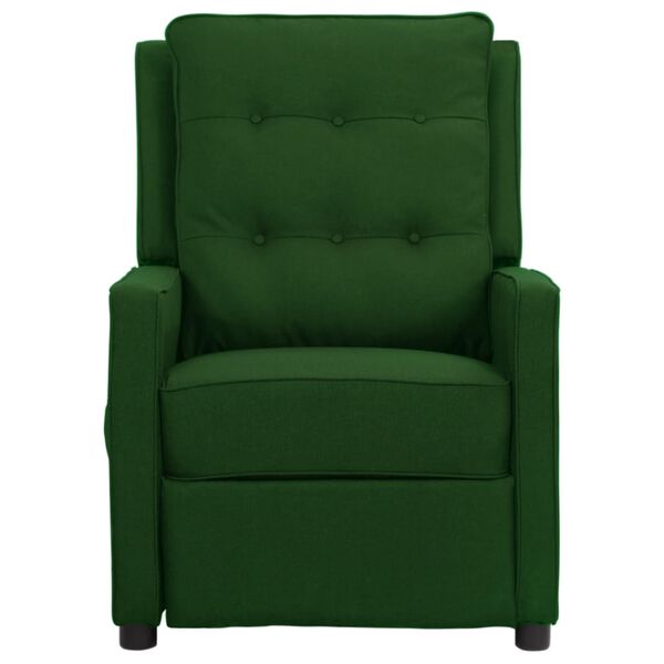 vidaXL Fauteuil de massage Vert fonc&eacute; Tissu