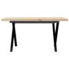 vidaXL Table basse cadre en X 80x50x40,5cm bois de pin massif et acier