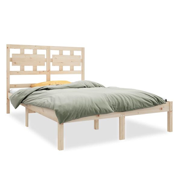 vidaXL Cadre de lit sans matelas 135x190 cm bois massif