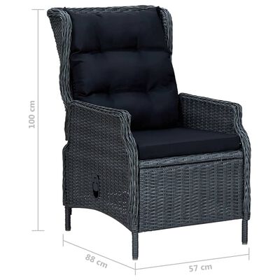 vidaXL Ensemble de salle à manger de jardin 7 pcs Gris foncé