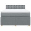 vidaXL Sommier &agrave; lattes de lit avec matelas Gris clair 140x190cm Tissu