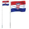 vidaXL Drapeau de la Croatie et m&acirc;t 5,5 m Aluminium