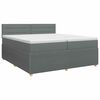 vidaXL Lit boxspring avec matelas Gris fonc&eacute; 200 x 200 cm Tissu