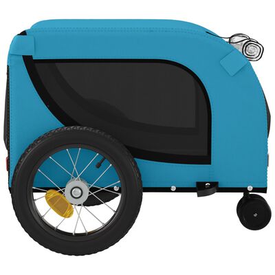 vidaXL Remorque de vélo pour animaux de compagnie bleu et noir