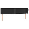 vidaXL T&ecirc;te de lit avec oreilles Noir 183x23x78/88 cm Similicuir