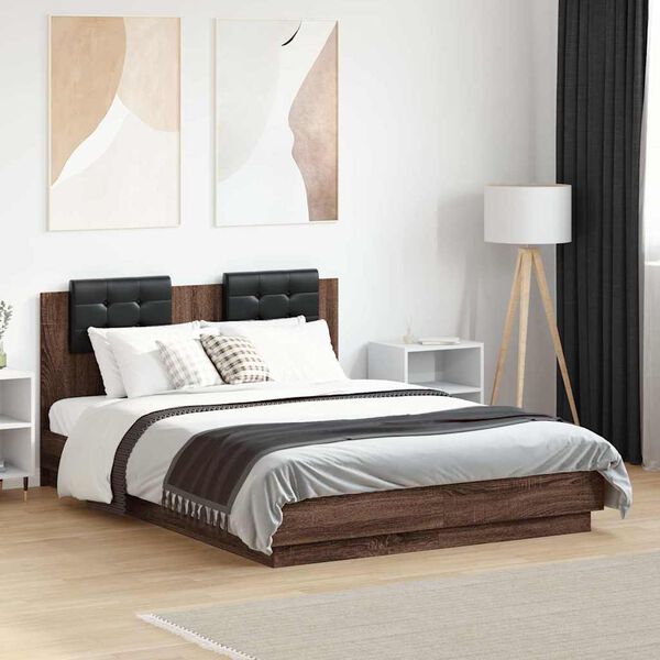 vidaXL Cadre de lit sans matelas ch&ecirc;ne marron 120x190 cm