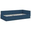 vidaXL Cadre de lit d'angle avec matelas Autre 2 pcs Bleu tissu