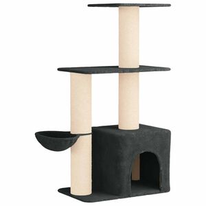 vidaXL Arbre &agrave; chat avec poteaux &agrave; griffer en sisal Gris fonc&eacute; 133 cm