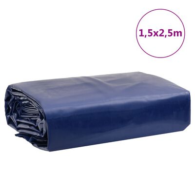 vidaXL Bâche bleu 1,5x2,5 m 650 g/m²