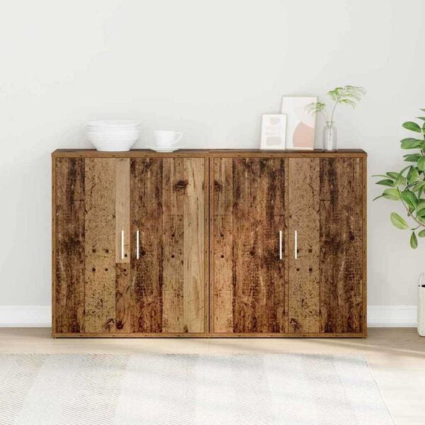 vidaXL Buffet 2 pcs Bois ancien 60 x 31 x 70 cm Bois d'ingénierie