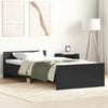 vidaXL Cadre de lit sans matelas noir 75x190 cm bois ing&eacute;nierie