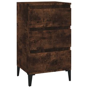 vidaXL Table de chevet ch&ecirc;ne fum&eacute; 40x35x70 cm bois d'ing&eacute;nierie
