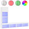vidaXL Unit&eacute;s murales TV avec LED 4 pcs blanc bois d'ing&eacute;nierie