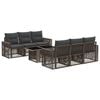 vidaXL Ensemble de canap&eacute; de jardin 7 pc Gris et Gris fonc&eacute; polyrotin