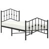vidaXL Cadre de lit métal sans matelas avec pied de lit noir 90x190 cm