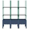 vidaXL Jardini&egrave;re avec treillis bleu gris 120x40x142,5 cm PP