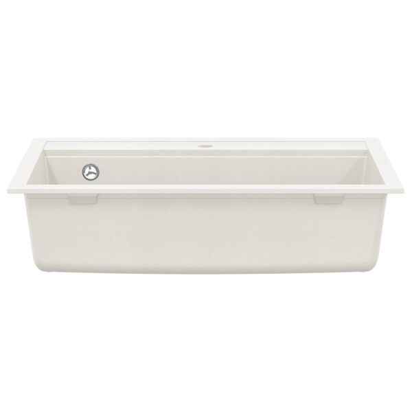 vidaXL &Eacute;vier de cuisine Granit Seul lavabo Blanc