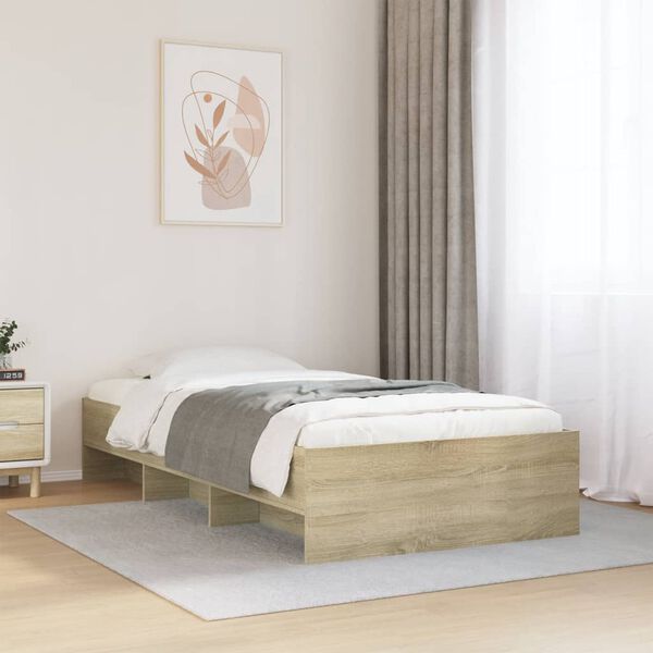 vidaXL Cadre de lit sans matelas chêne sonoma 90x200 cm