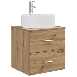 vidaXL Vanit&eacute; de lavabo mural Ch&ecirc;ne artisanal 49,5 x 44,5 x 65 cm