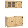 vidaXL Armoire avec &eacute;tag&egrave;re avec porte SKI 4 pcs Brun Miel Pin massif