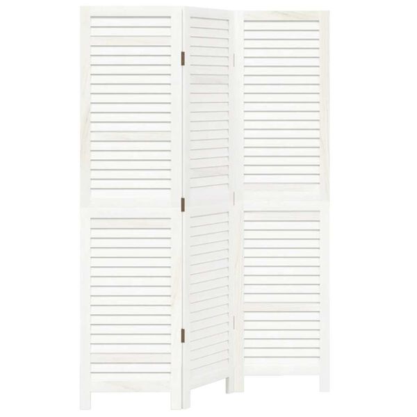 vidaXL Cloison de séparation 3 panneaux blanc bois de paulownia massif