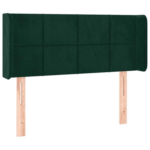 vidaXL T&ecirc;te de lit avec oreilles Vert fonc&eacute; 103x16x78/88 cm Velours