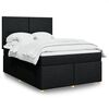 vidaXL Sommier &agrave; lattes de lit avec matelas Noir 140x190 cm Tissu