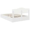 vidaXL Lit de Rangement Blanc 140 x 190 cm Bois d'ing&eacute;nierie