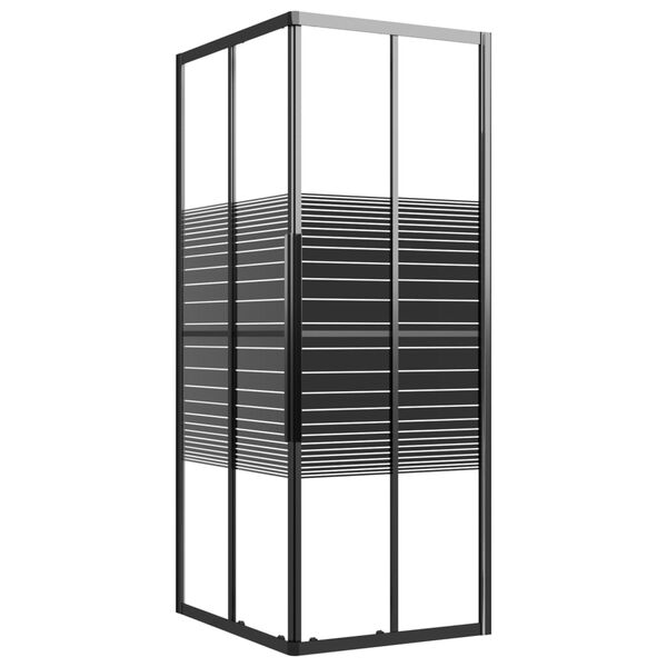 vidaXL Cabine de douche à rayures ESG 90x70x180 cm Noir