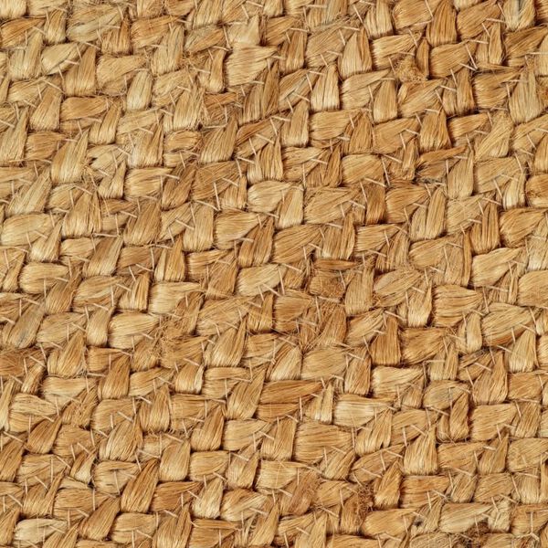 vidaXL Tapis tress&eacute; avec bord brod&eacute; 120 cm Jute Rond