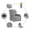 vidaXL Fauteuil de massage inclinable &eacute;lectrique gris clair tissu