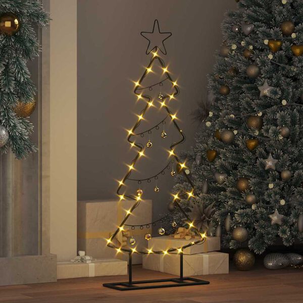 vidaXL Arbre de Noël en métal avec support Noir 90 cm Acier