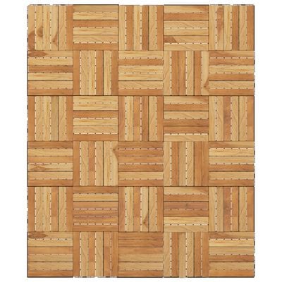 vidaXL Tuiles de terrasse 30 pcs 30x30 cm bois massif teck vertical